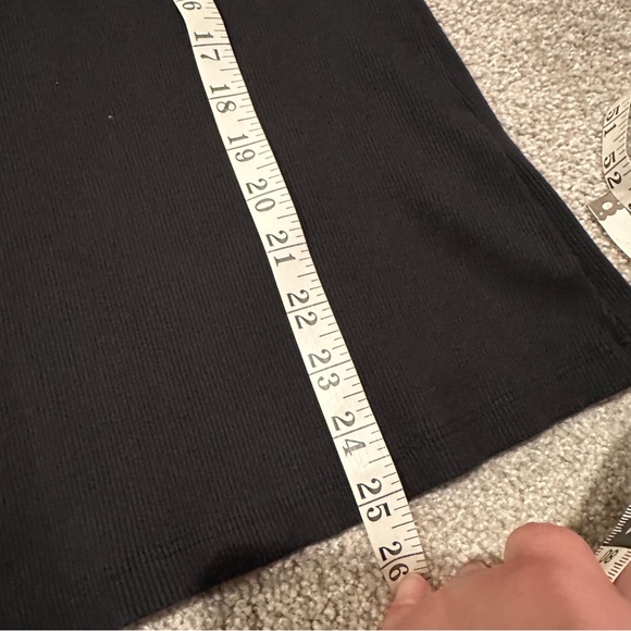 Maeve Anthropologie Blouse Women’s XL Black Puff Sleeved Ribbed Tie Short Sleeve - Picture 7 of 10